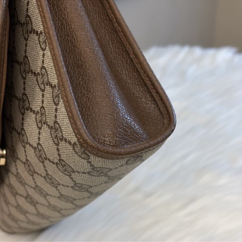 Authentic Vintage GUCCI GG Supreme Sherry Line PVC Leather Clutch HandBag EUC - Picture 6 of 14